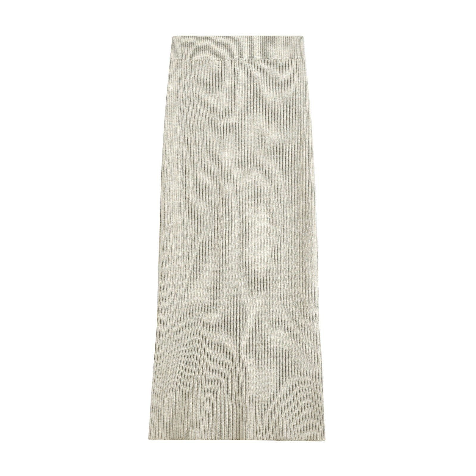 Women's Two-Piece Ribbed Knit Set with Short Sweater and Midi Skirt Chichicherry