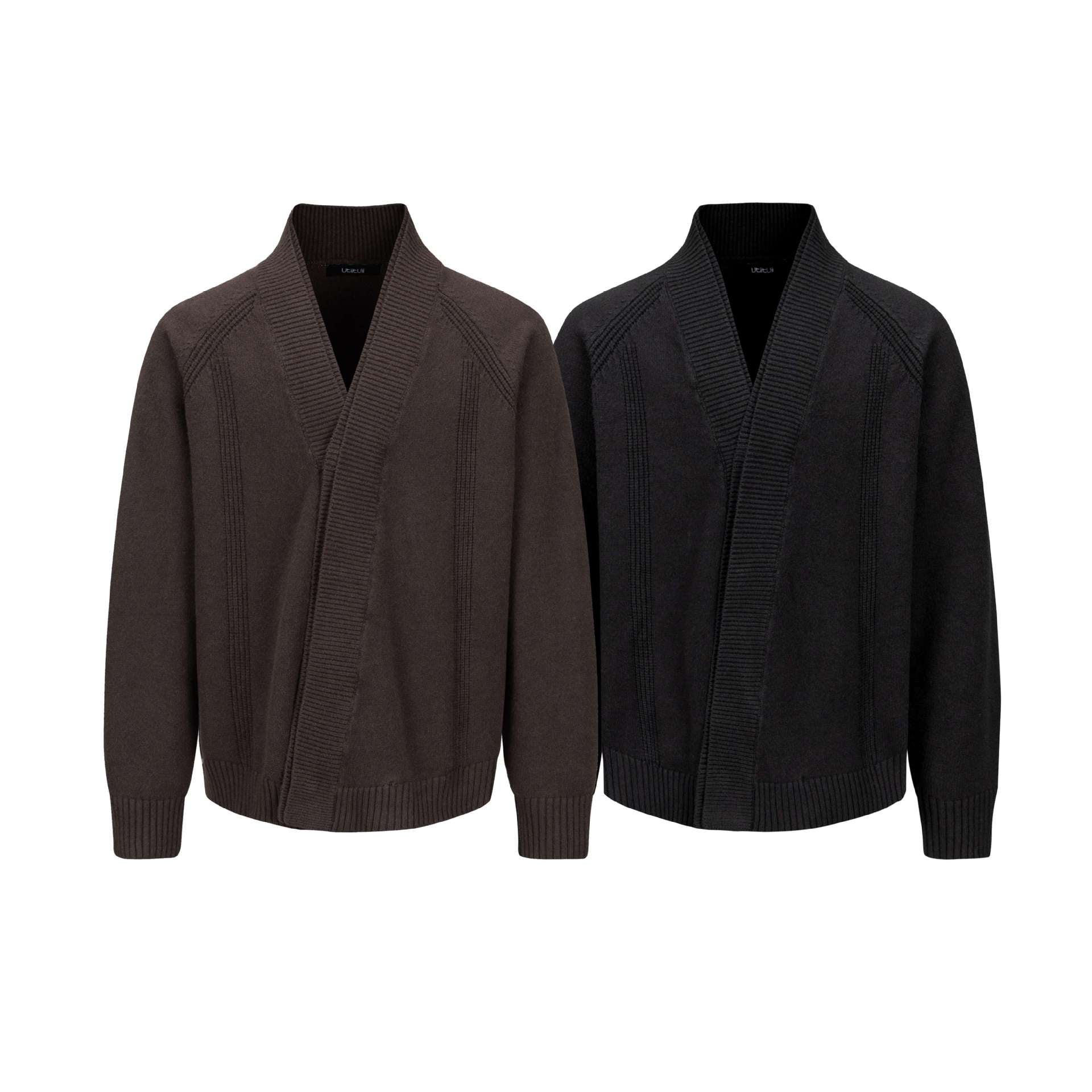 Men's chunky knit cardigan with shawl collar and ribbed cuffs Chichicherry