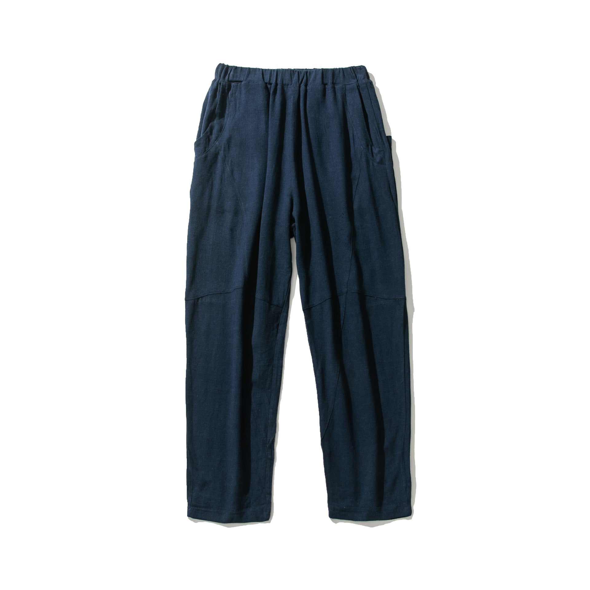 Men's Soft Linen Blend Lounge Pants with Dropped Crotch, Elastic Waistband, and Tapered Leg Chichicherry