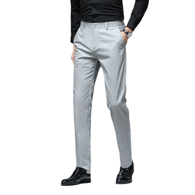 Men's Slim Chino Business Pants with Crease and Light Stretch Chichicherry