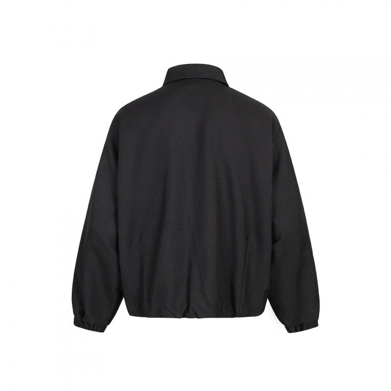 Unisex Boxy transitional blouse with shirt collar, two-way metal zipper and elastic cuffs Chichicherry