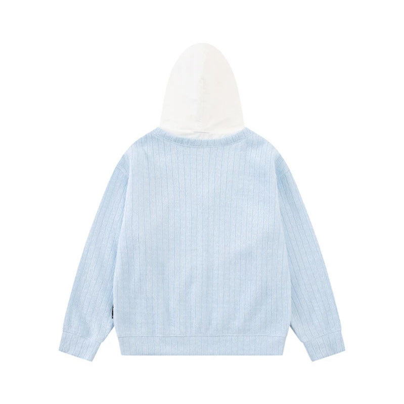 Women's hoodie with V-neck, attached tie application and star patches Chichicherry