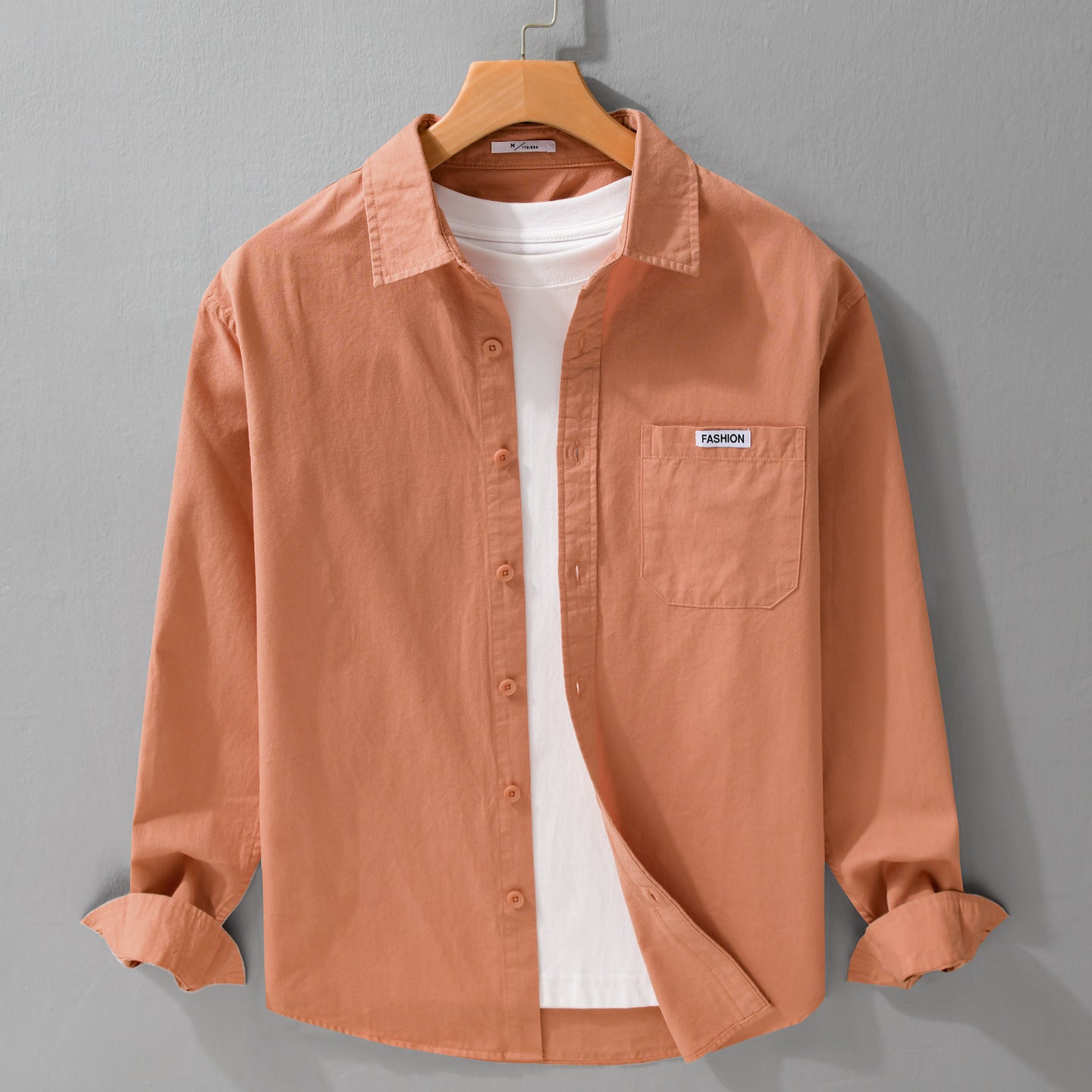 Men's Lightweight Cotton Overshirt with Chest Pocket, Soft Touch and Relaxed Fit Chichicherry