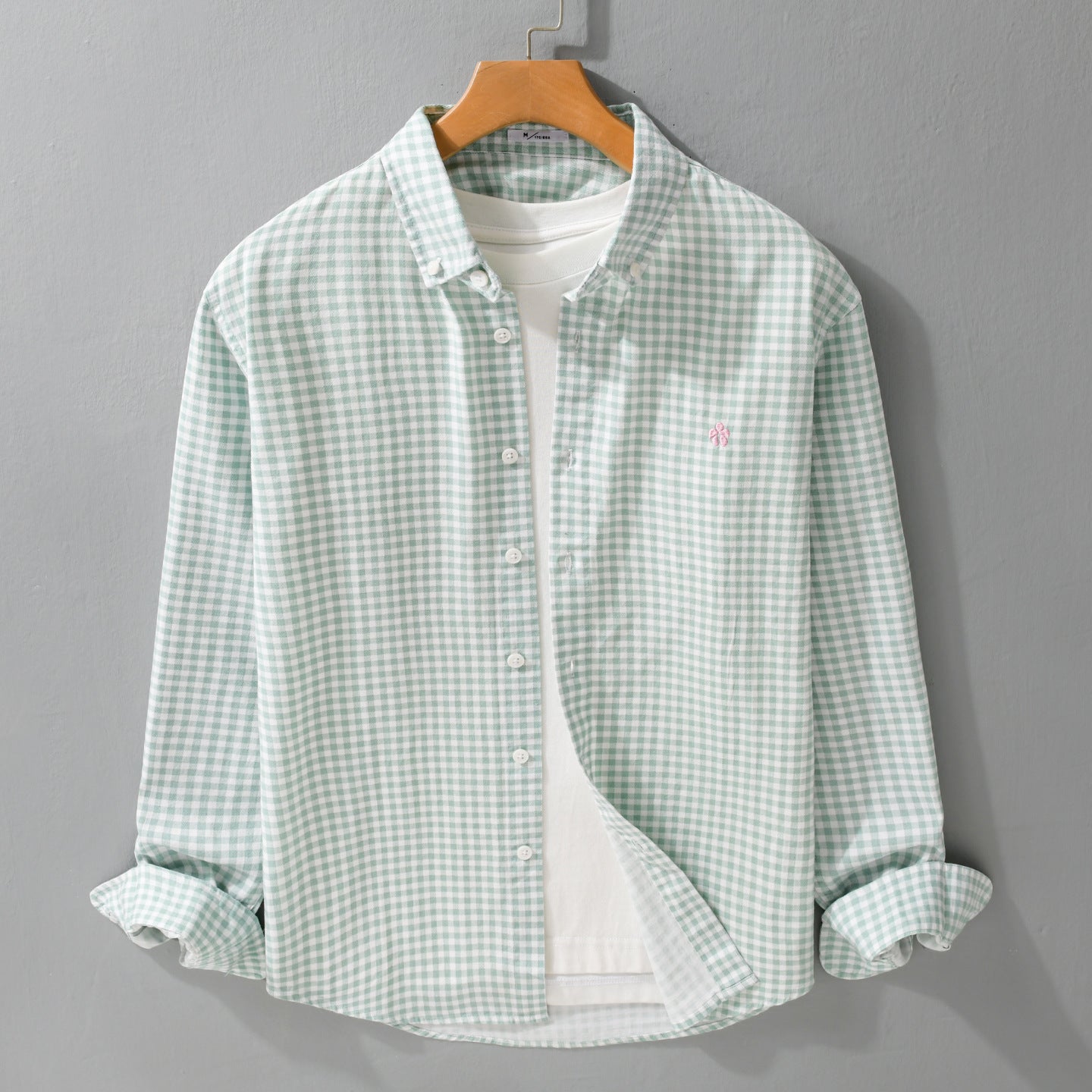 Men's checked cotton shirt with button-down collar and relaxed fit Chichicherry