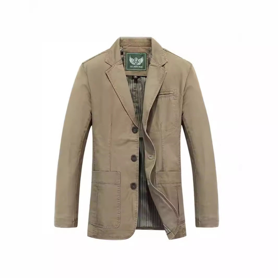 Men's jacket in casual style with three-button front and patch pockets Chichicherry