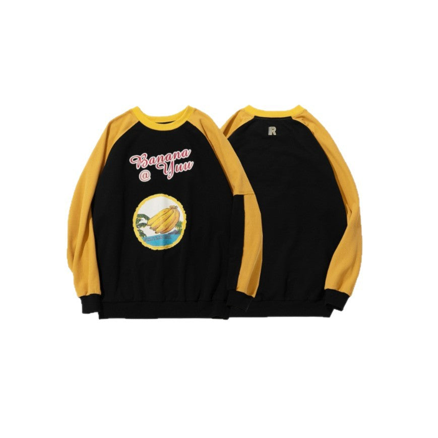 Unisex Oversize Sweatshirt with raglan sleeves, contrast inserts and graphic print Chichicherry