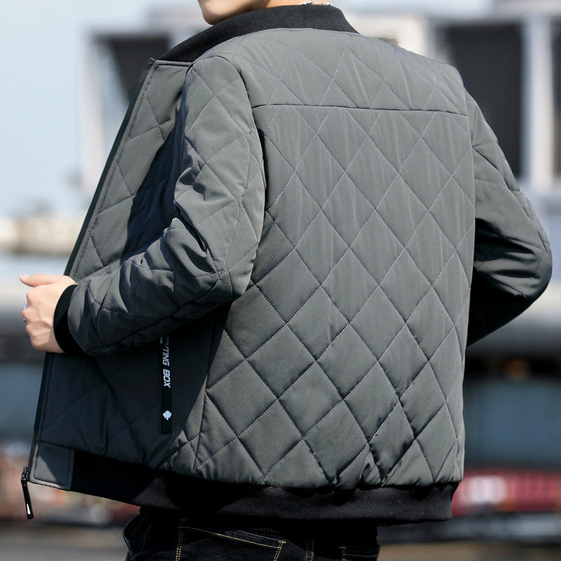 Men's quilted bomber jacket with patterned lining and ribbed cuffs Chichicherry