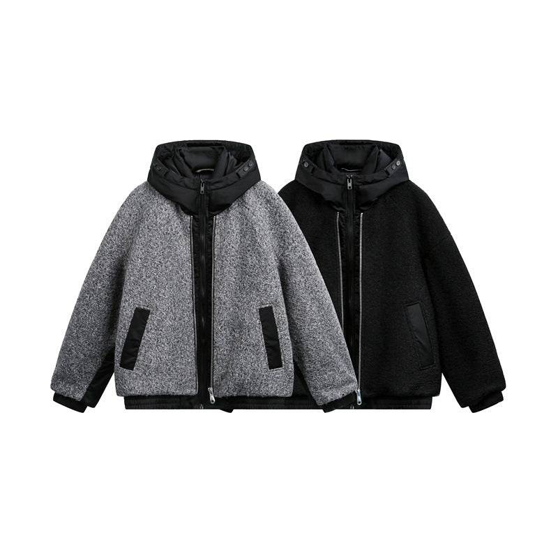 Unisex Oversized Teddy-Fleece Winter Jacket with Removable Hood Chichicherry