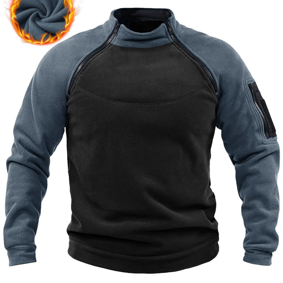 Men's Technical Fleece Pullover with windproof front panel and arm pocket Chichicherry