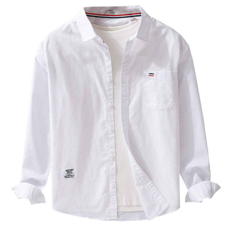 Men's Simple Layering Oxford Shirt with Chest Pocket, Soft-Touch Cotton Blend and Relaxed Fit Chichicherry