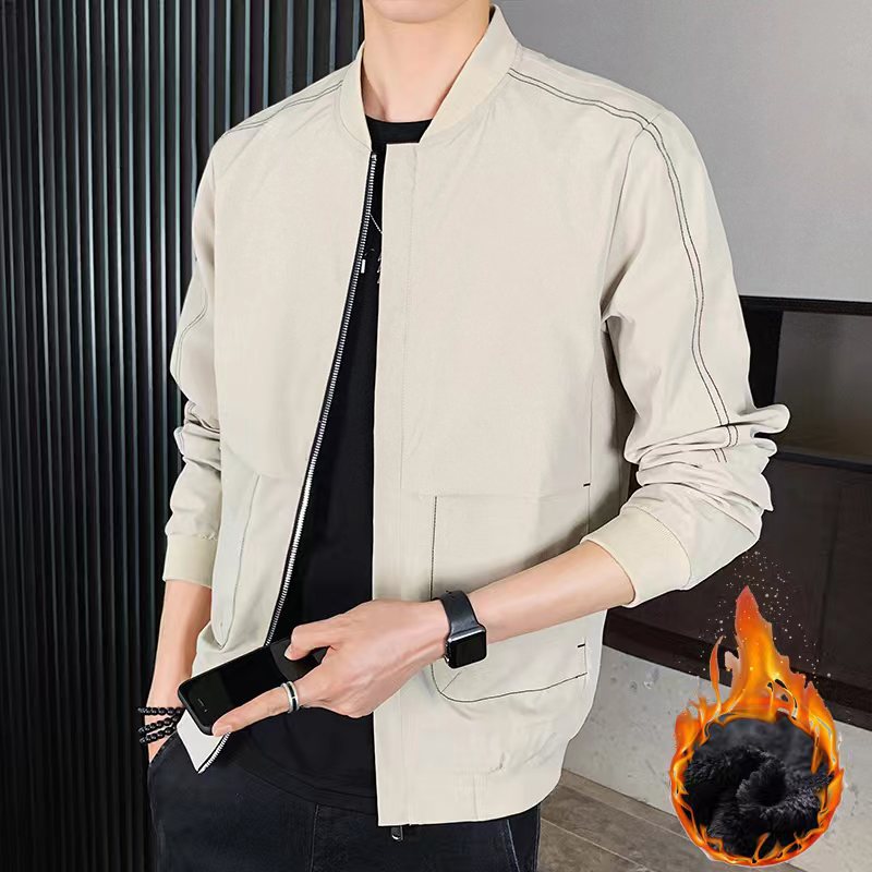 Men's lightweight bomber jacket with contrast seams, zipper and ribbed cuffs Chichicherry