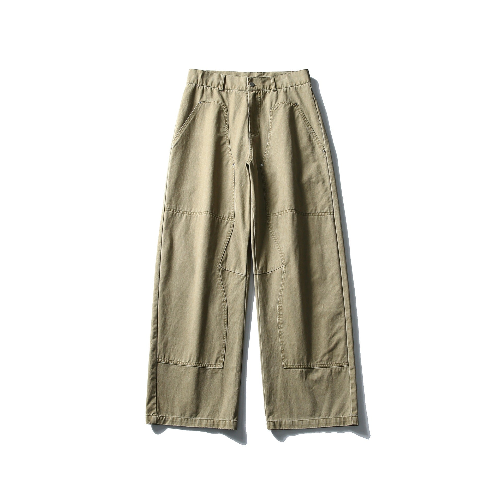 Women's High-Waist Cargo Pants made of Denim with reinforced knee patches and large patch pockets Chichicherry