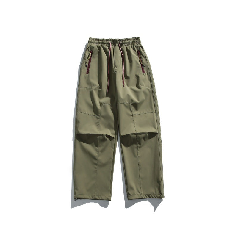 Men's cargo pants with elastic waistband, knee panels, and zip hem Chichicherry