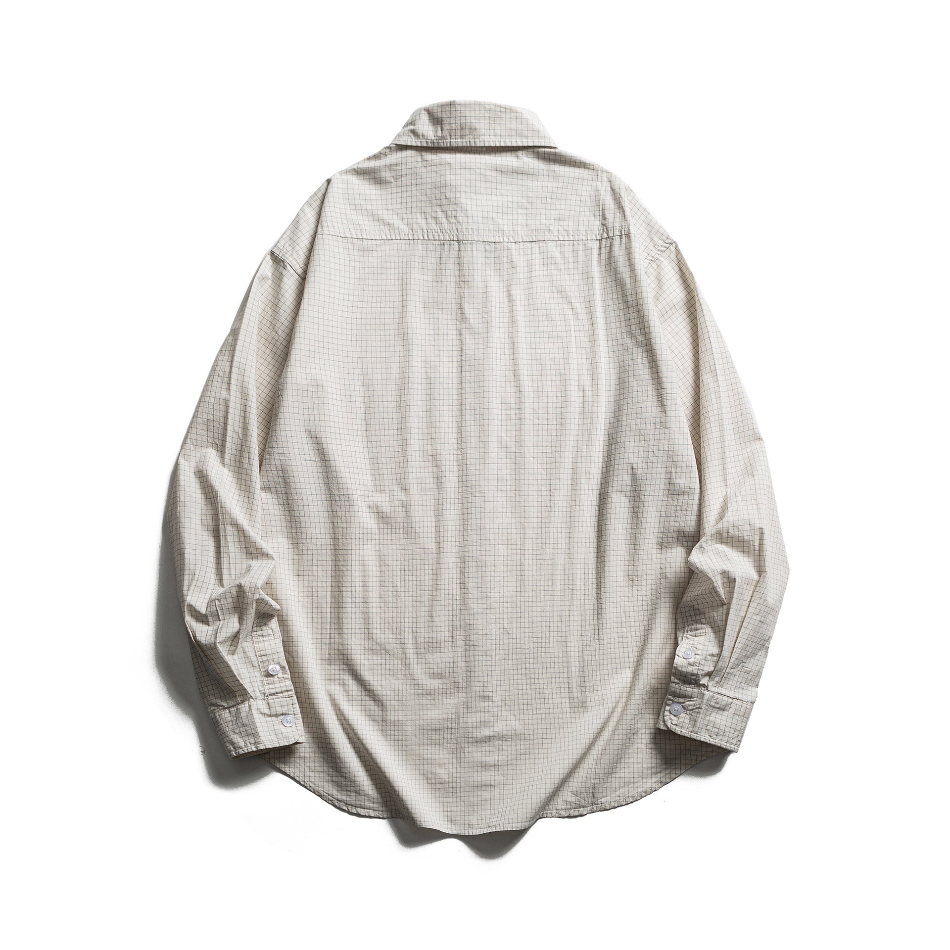 Unisex Loose Oversized Shirt with Pinstripes, Chest Pocket and Drop-Shoulder Chichicherry