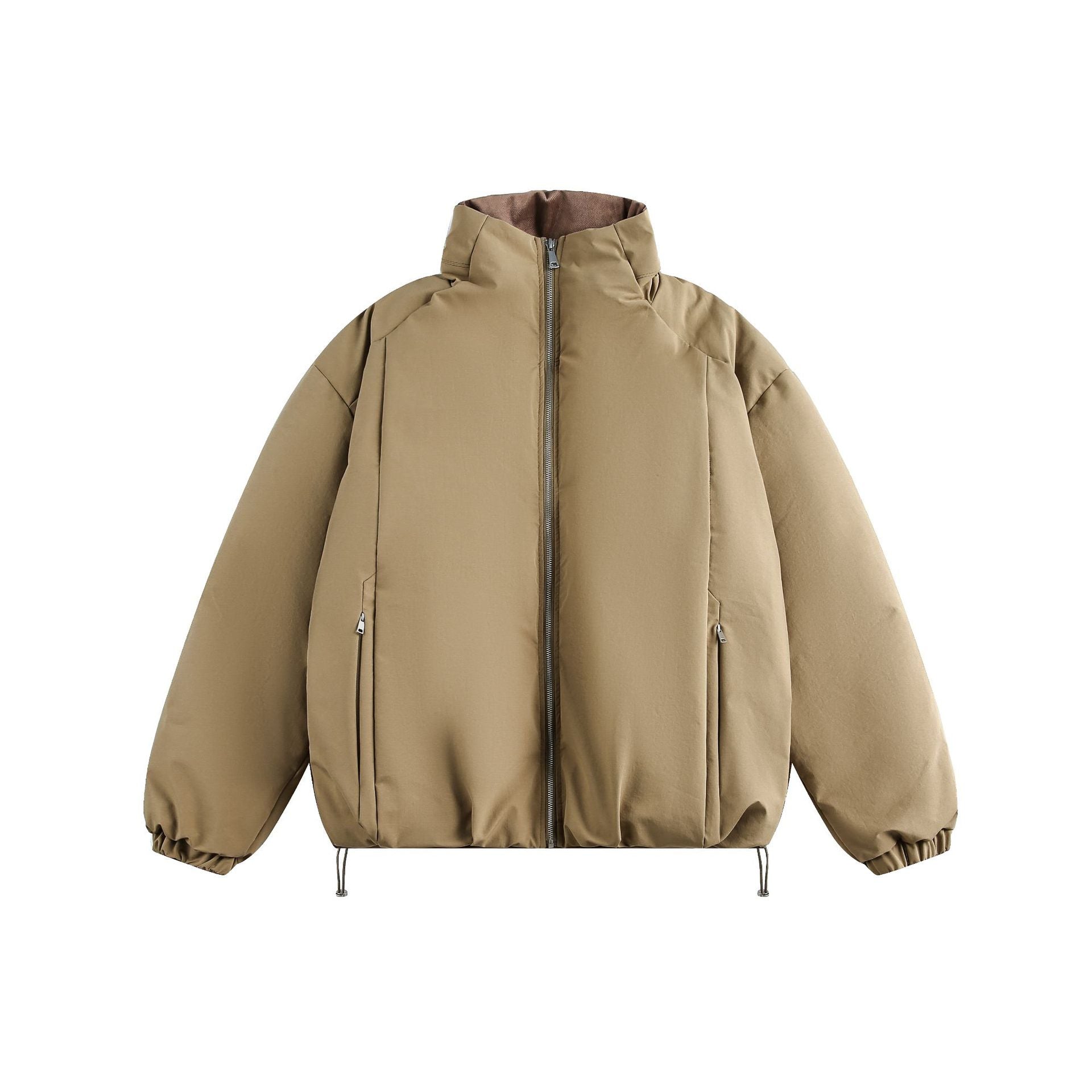 Men's short parka with high stand-up collar, padded thermal insulation and drawstring Chichicherry