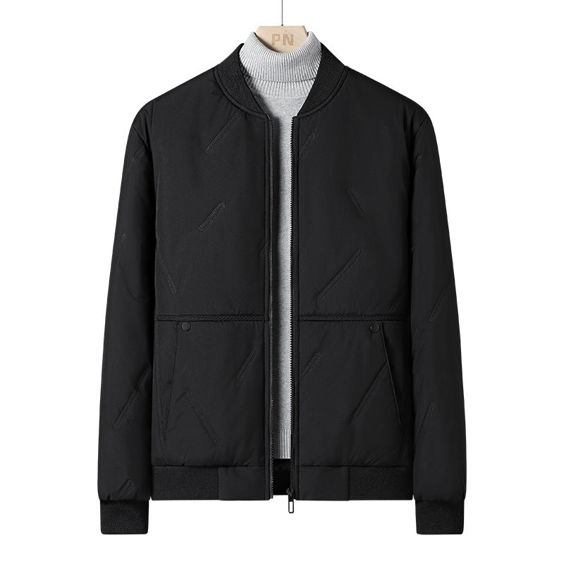 Men's Padded Thermal Bomber Jacket with Windproof Outer Layer and Warm Lining Chichicherry