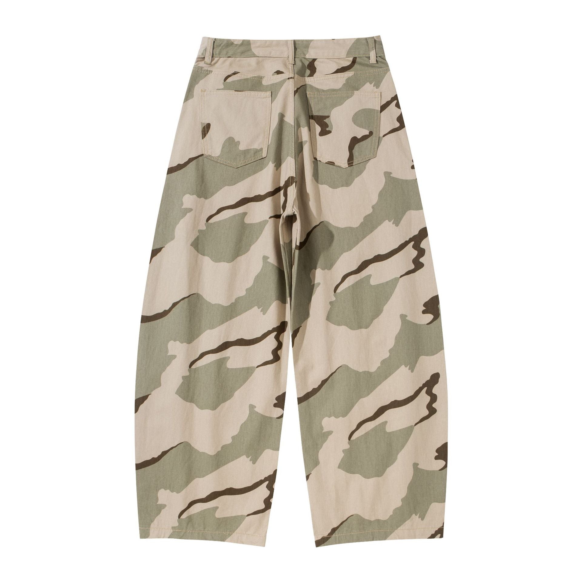 Women's Wide Cropped Cargo Pants in Camouflage Utility Look Chichicherry