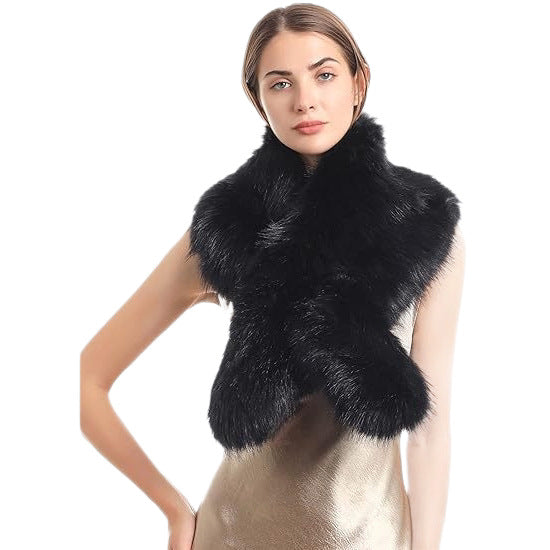 Ladies luxurious faux fur stole in loop design with voluminous shawl collar Chichicherry