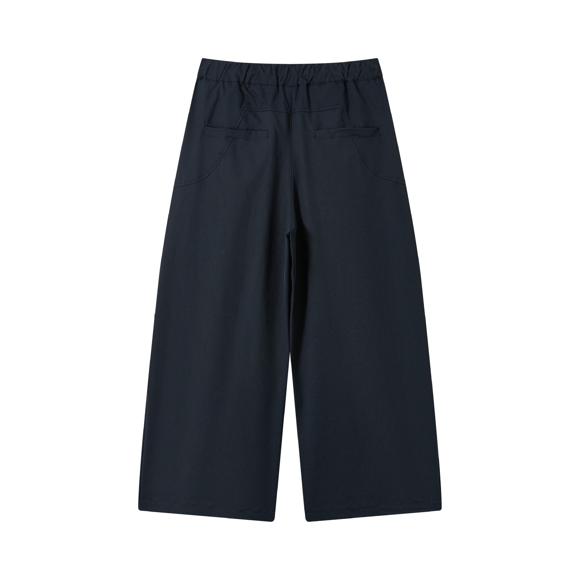 Women's wide cropped pleated trousers with drawstring and cargo pockets Chichicherry