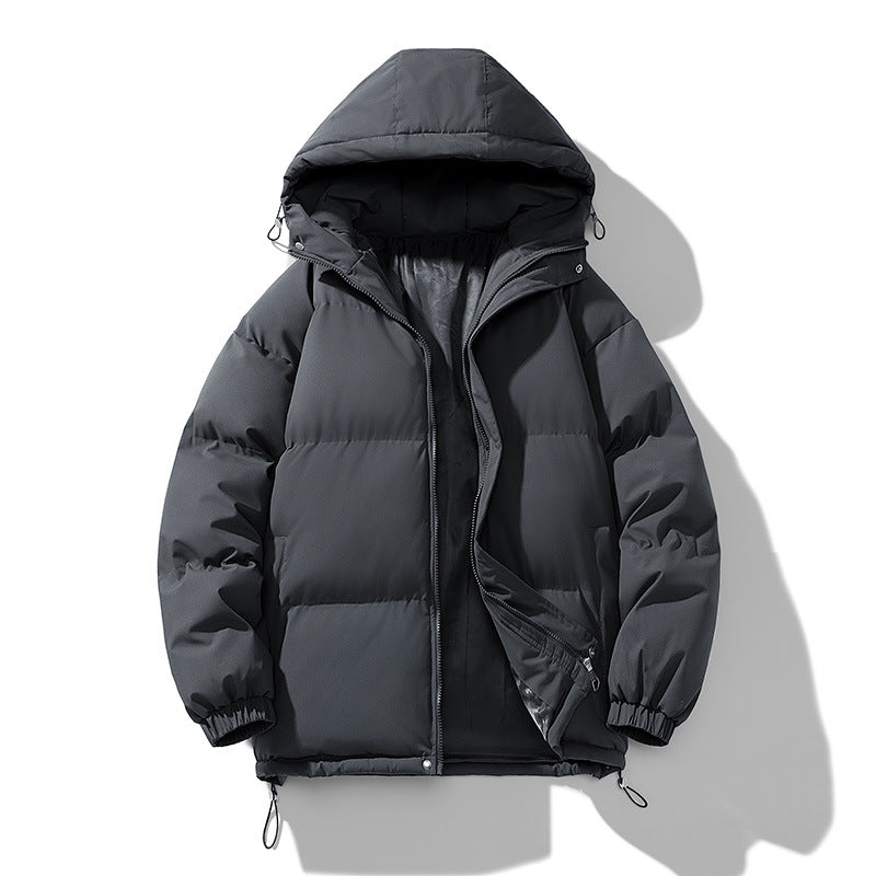 Unisex Padded Hooded Quilted Jacket with Thermal Insulation and Adjustable Hem Chichicherry