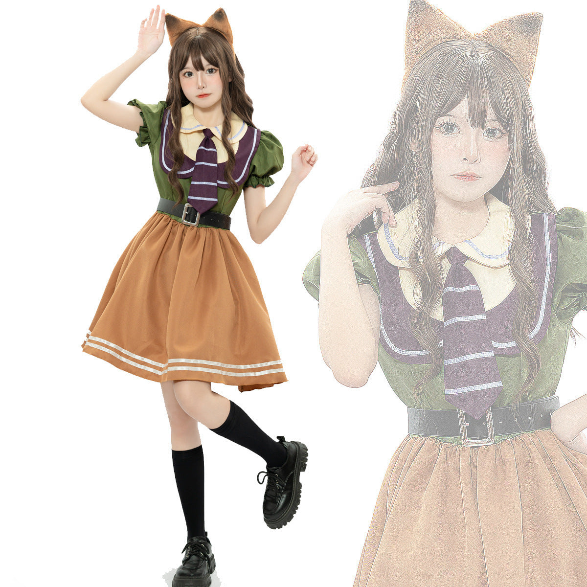 Girls costume set in animal design with accessories Chichicherry