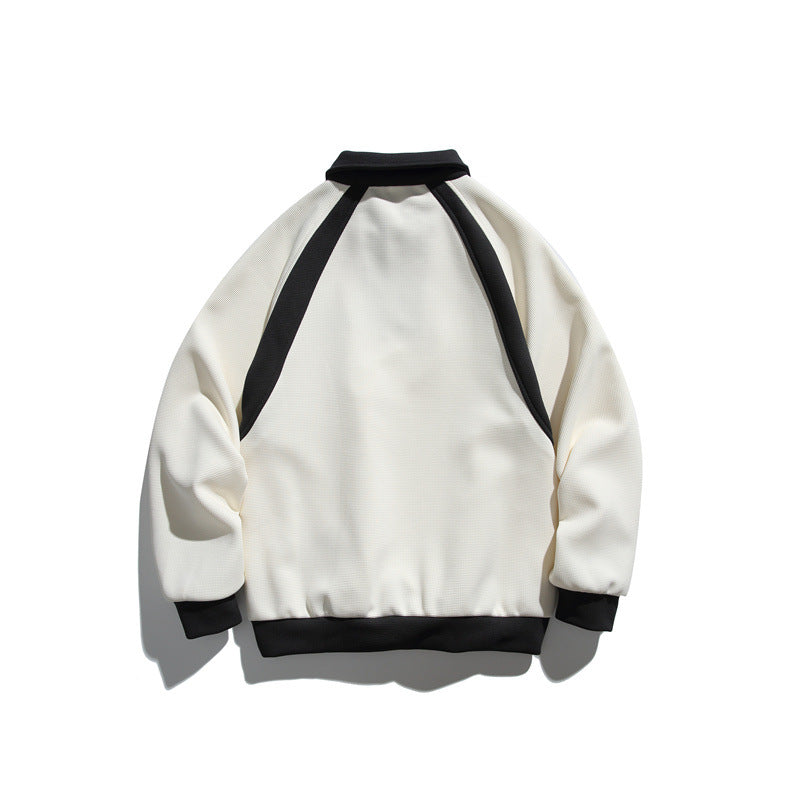Unisex Oversize Halfzip Sweatshirt with contrasting shirt collar and raglan sleeves Chichicherry
