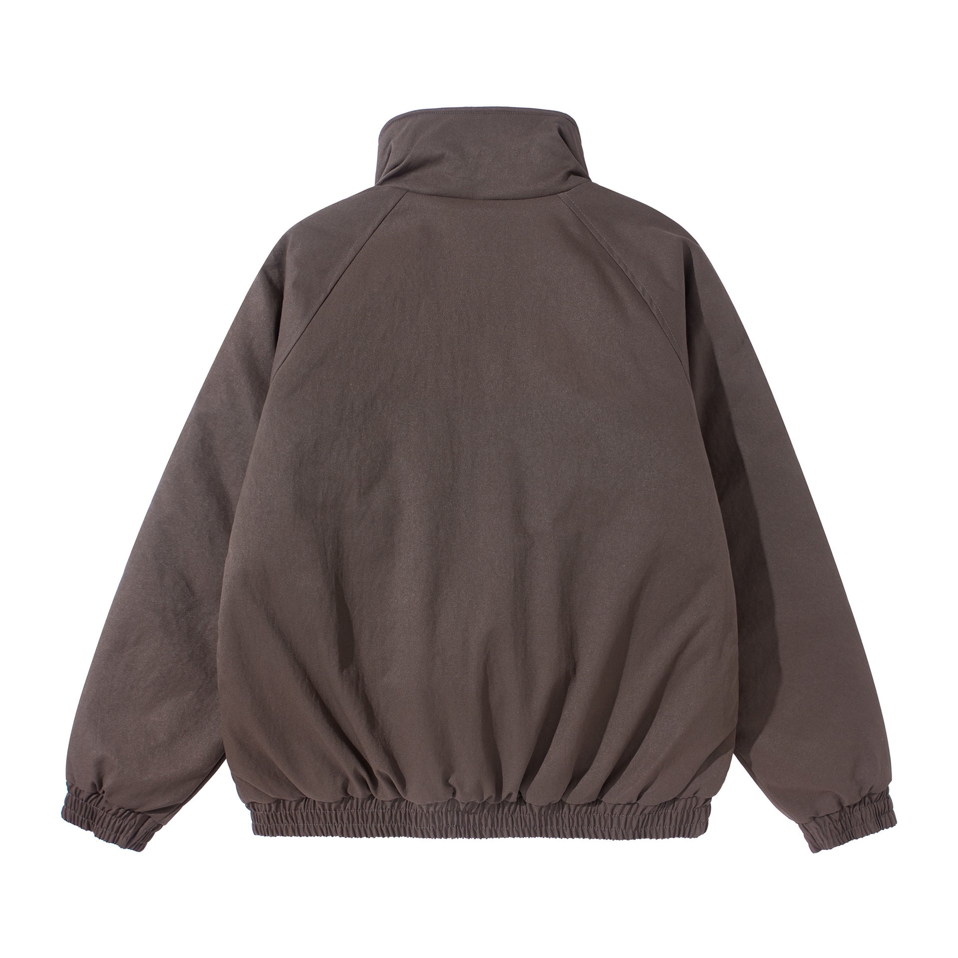 Unisex Short Cut Boxy Stand Collar Blouson with Elastic Hem and Concealed Side Pockets Chichicherry