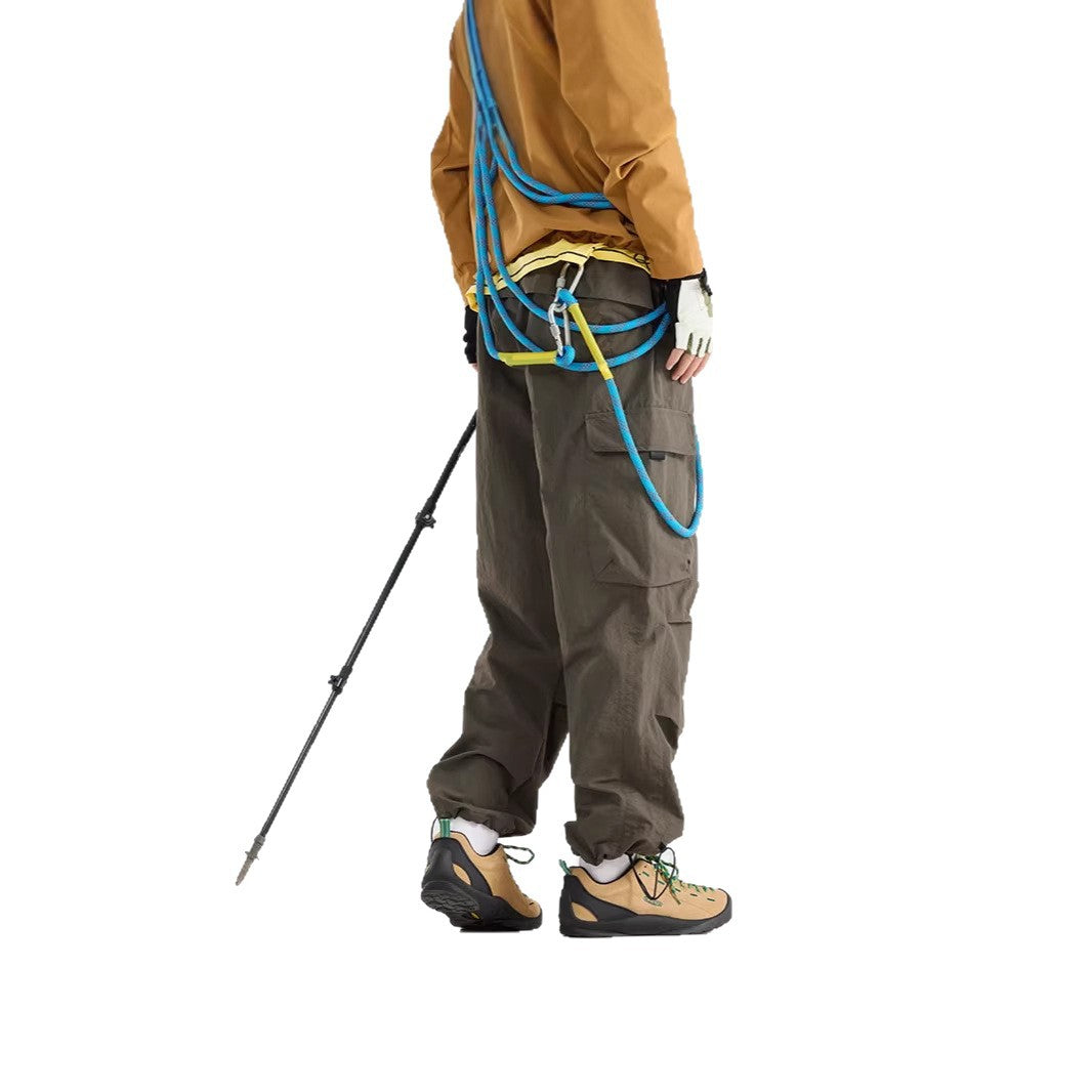 Men's Lightweight Technical Cargo Trekking Pants with Drawstring Waist and Adjustable Leg Openings Chichicherry