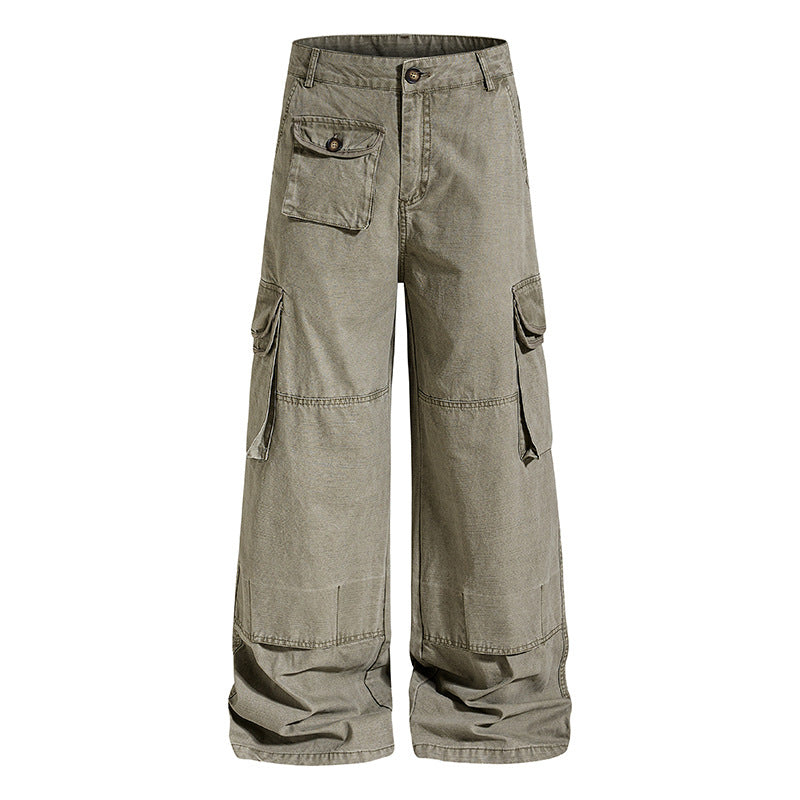 Women's Wide Cargo Culotte Pants with High Waist, Large Cargo Pockets and Casual Baggy Silhouette Chichicherry