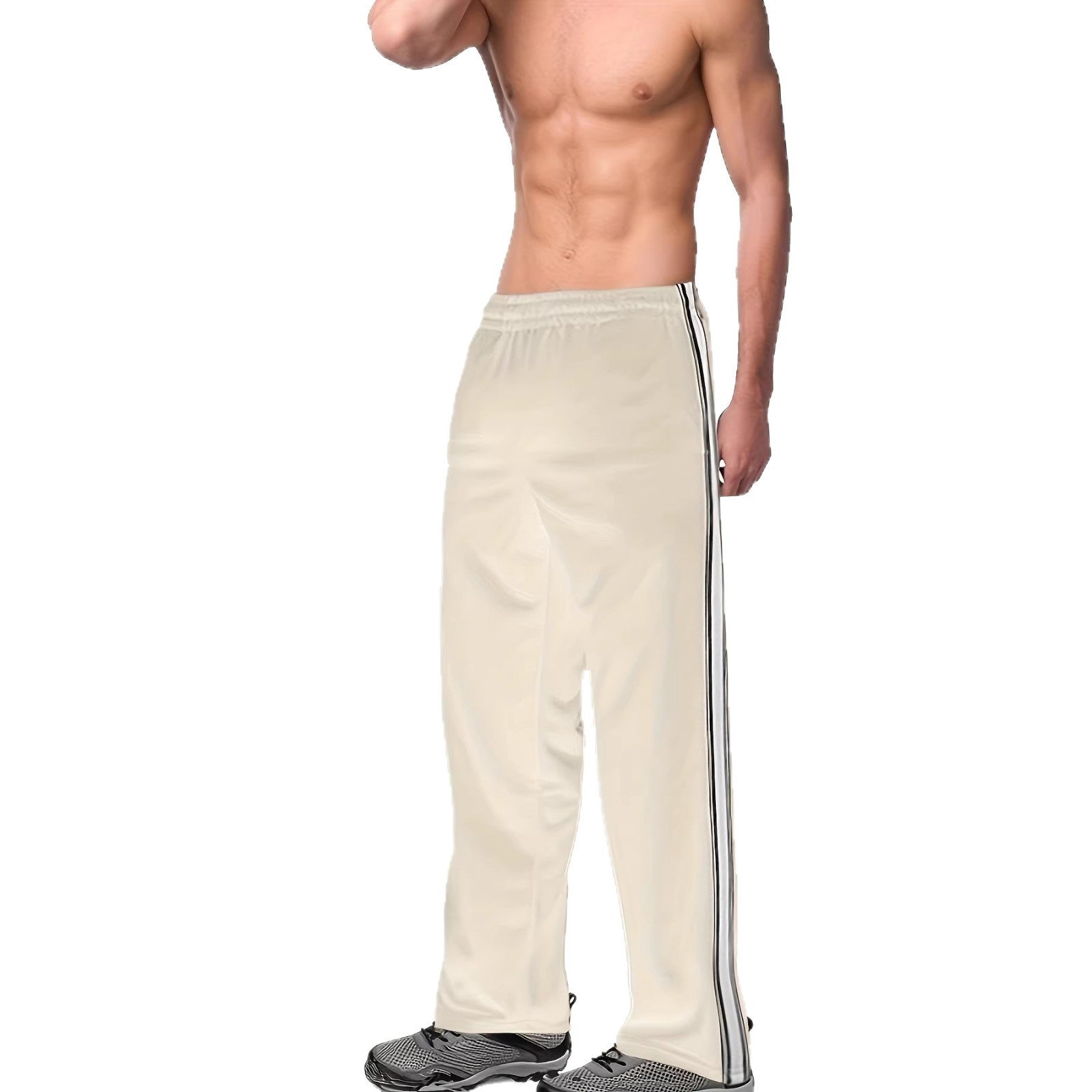 Men's sporty training pants with side tape stripes and elastic waistband Chichicherry