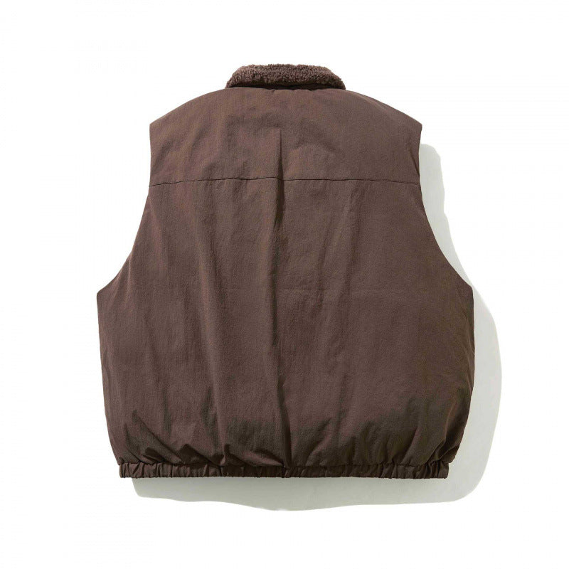 Unisex Padded Vest with Teddy Collar, Zipper and Elastic Hem Chichicherry