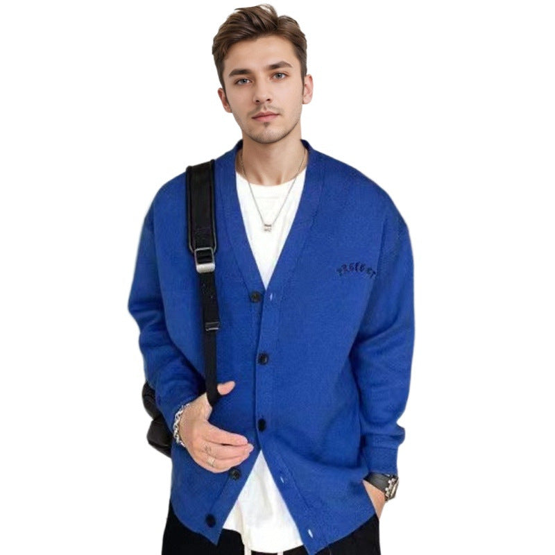 Herren Oversized-Strickpullover mit großflächigem Jacquard-Gesichtsmotiv und geripptem Saum Chichicherry