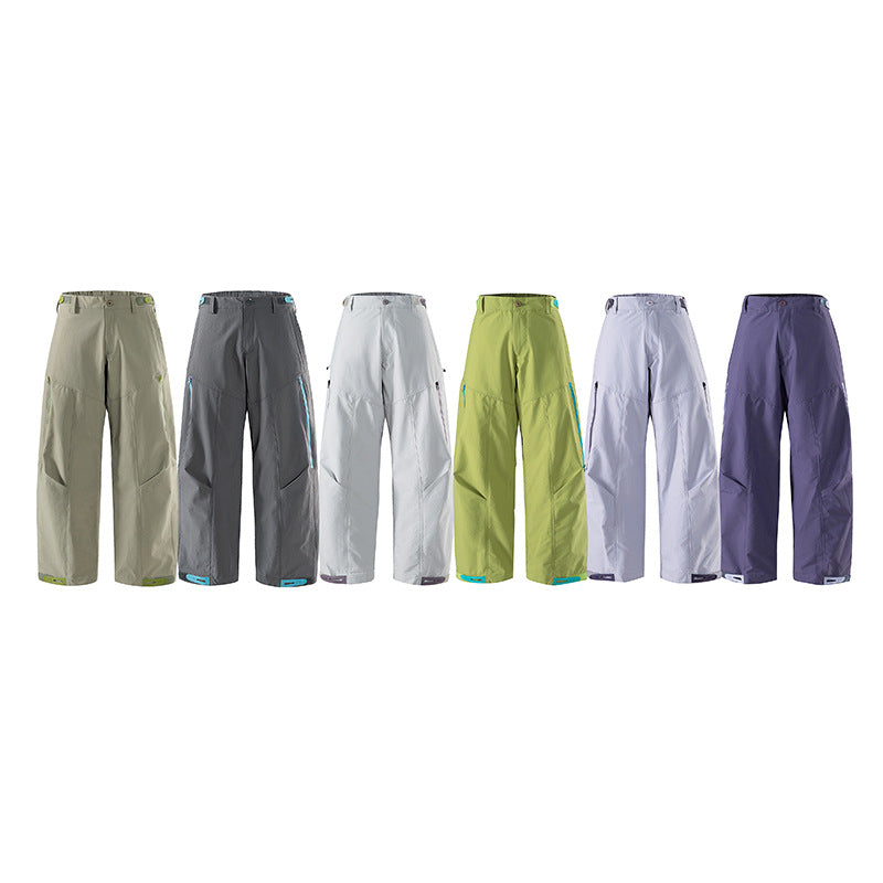 Women's wide technical trekking pants with reinforced knees, zippered pockets, and adjustable hem Chichicherry