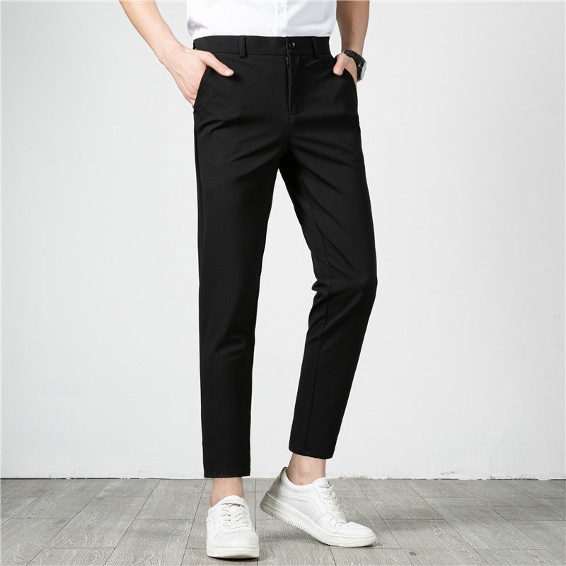 Men's Slim-Fit Stretch Trousers with Narrow Ankle Length Chichicherry