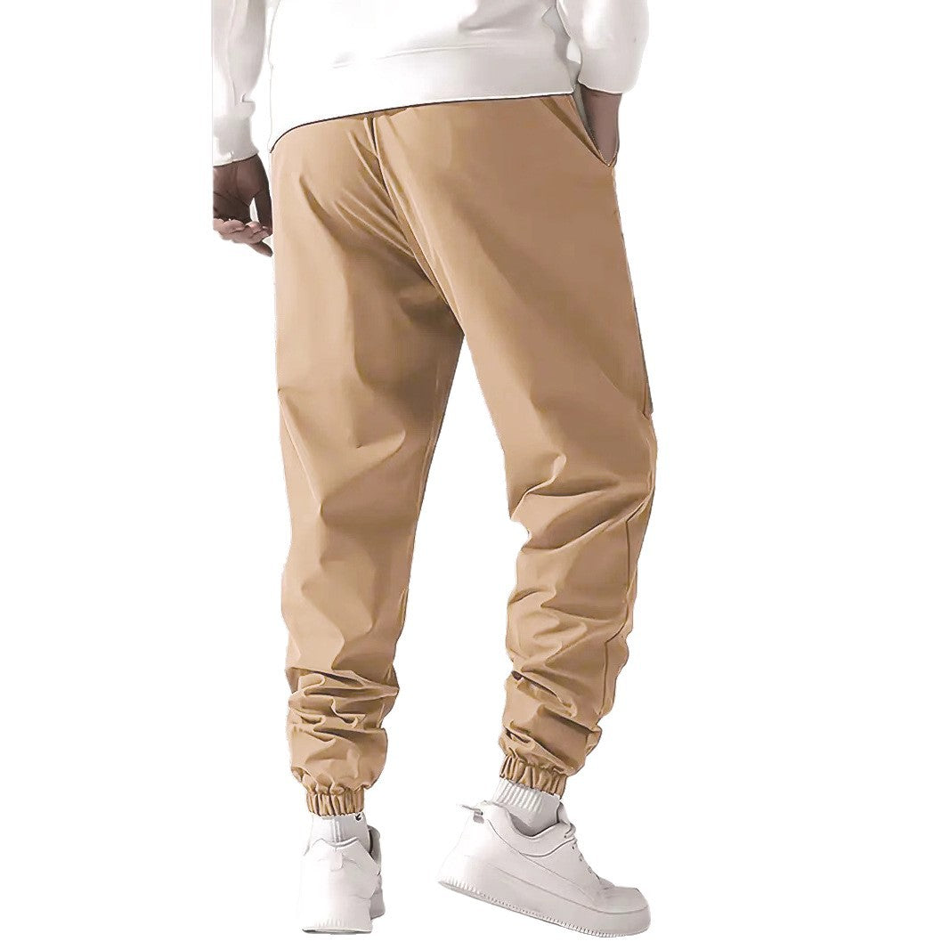 Men's Modern Cargo Jogging Pants with Elastic Waistband, Drawstring & Flap Pockets Chichicherry
