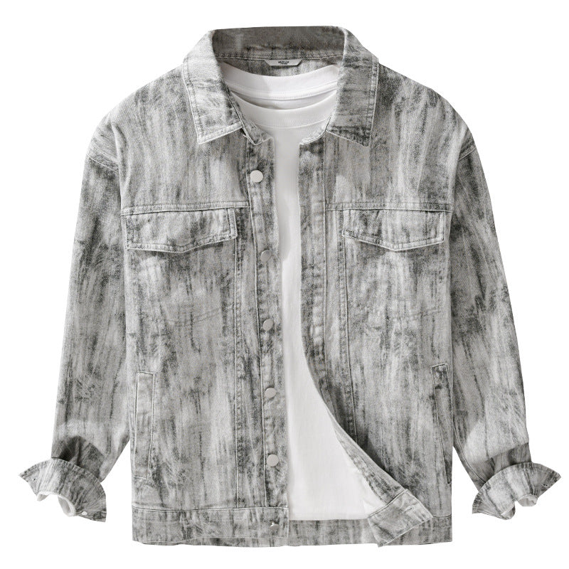 Men's denim jacket in acid wash look with oversized cut Chichicherry