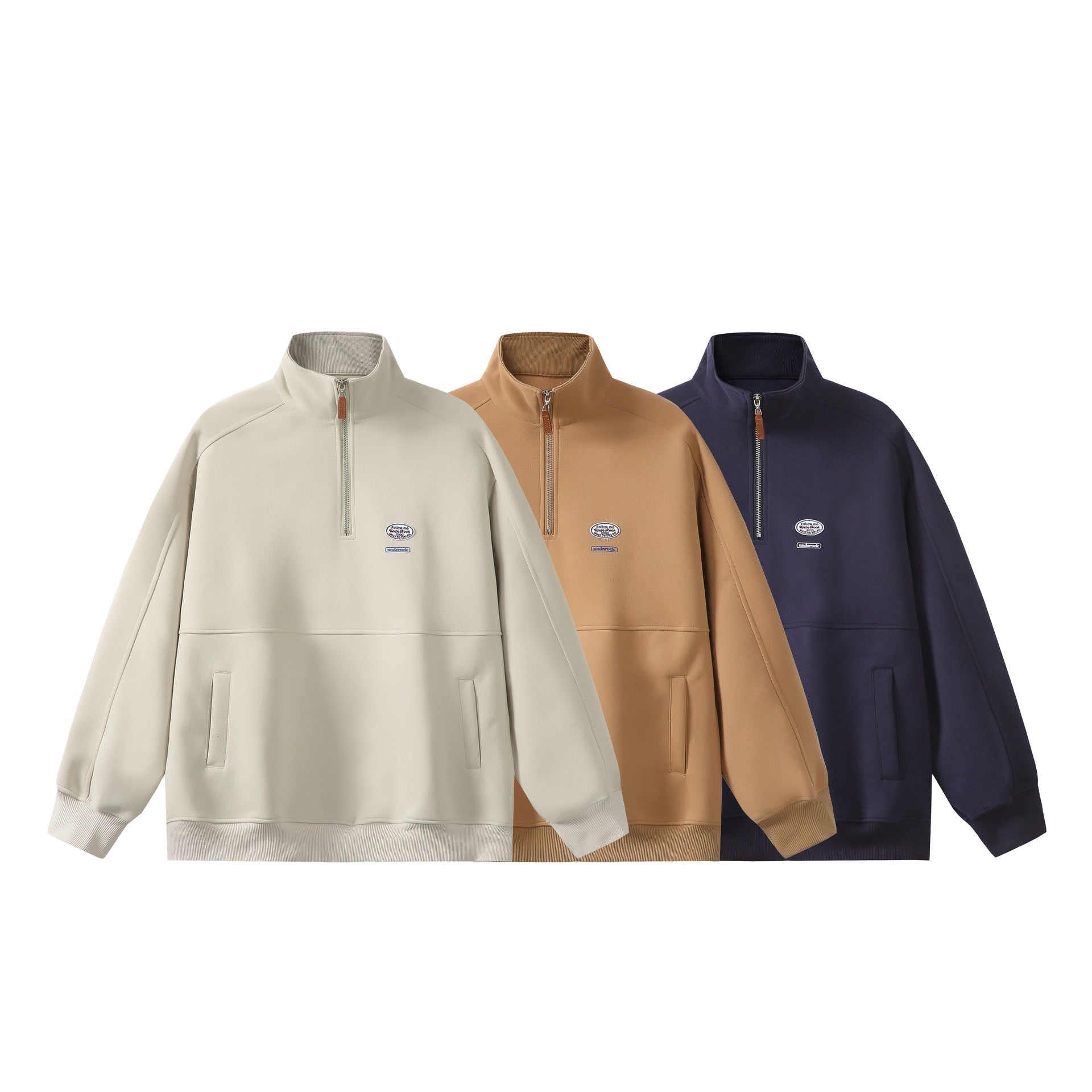 Men's half-zip sweatshirt with stand-up collar, kangaroo pocket, and relaxed fit Chichicherry
