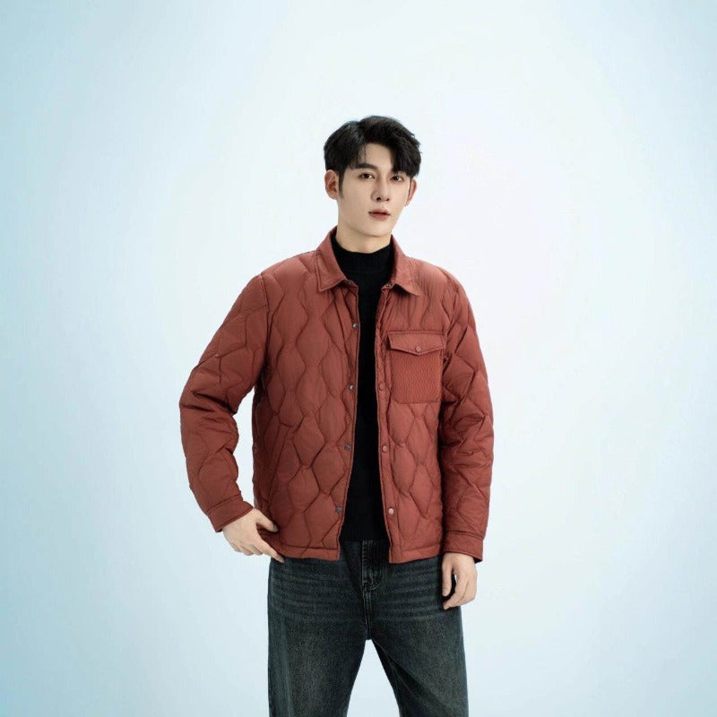 Men's quilted shirt jacket with lightweight thermal insulation Chichicherry