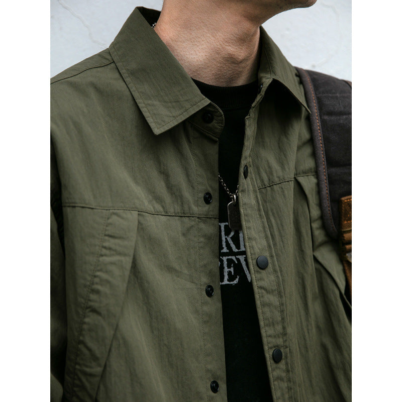 Herren Technisches Field-Overshirt im Utility-Look mit Druckknopfleiste und kastiger Passform Chichicherry