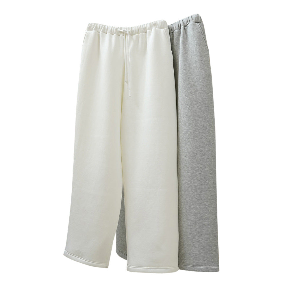 Women Extra Wide High-Waist Sweatpants in Palazzo Cut with Drawstring Chichicherry