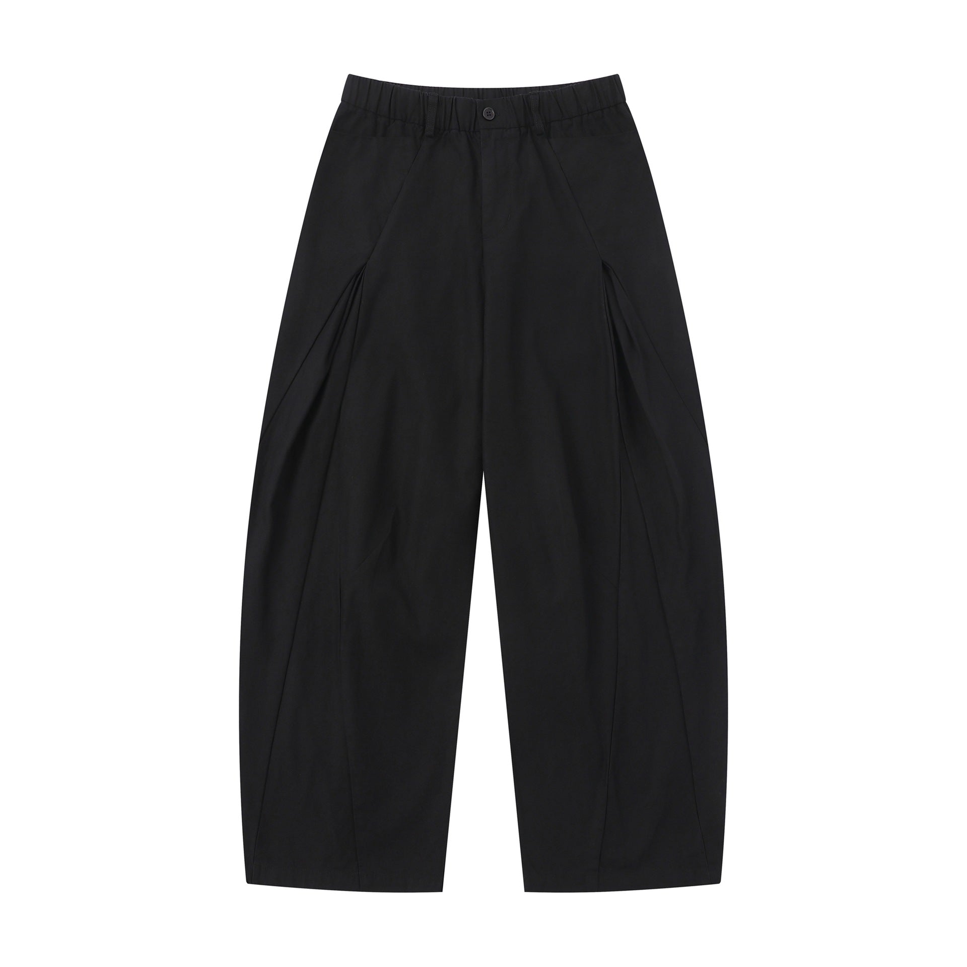 Women's Wide Culotte Pants with Decorative Pleats and Elastic Waistband Chichicherry