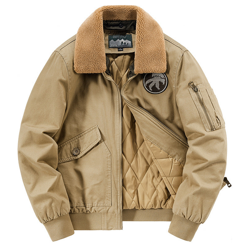 Men's pilot jacket with quilted thermal lining and Sherpa collar Chichicherry