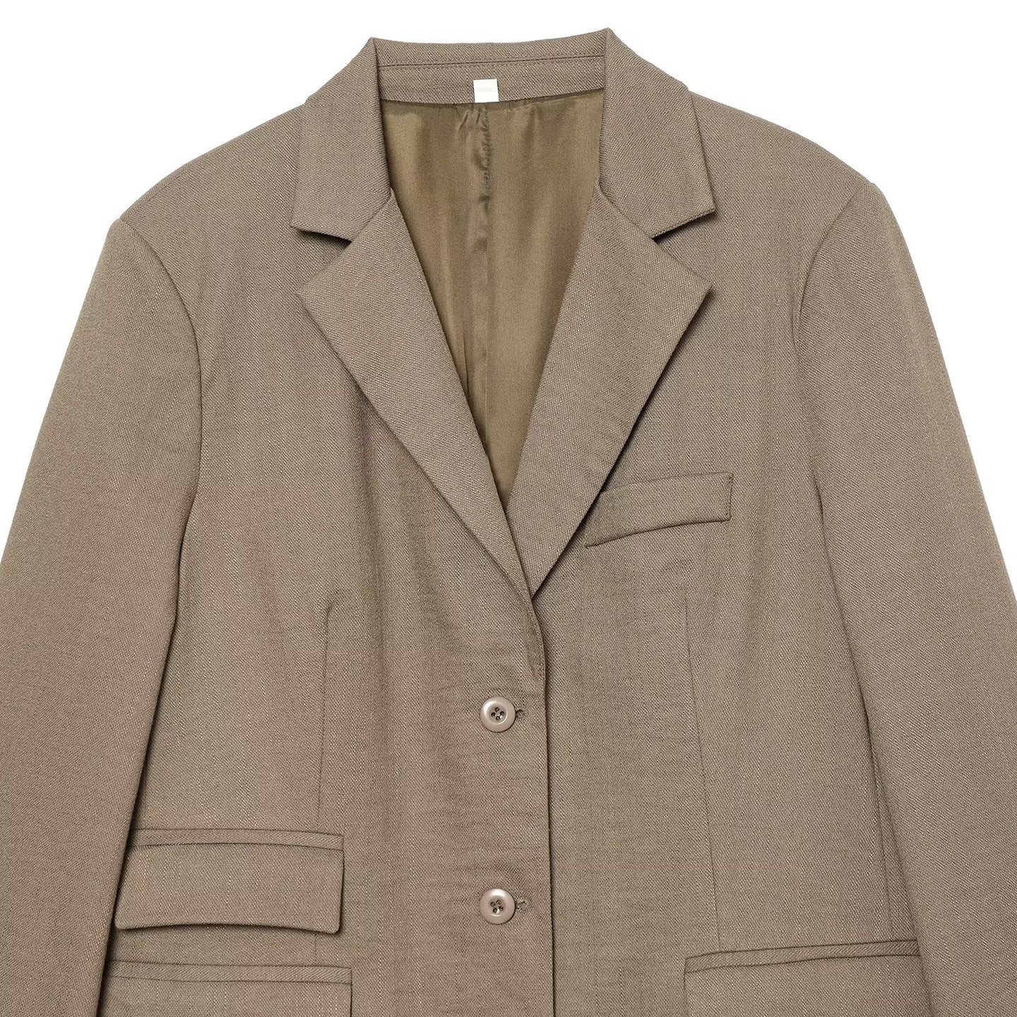 Women's Single-Breasted Business Blazer with Patch Pockets and Lapel Collar Chichicherry
