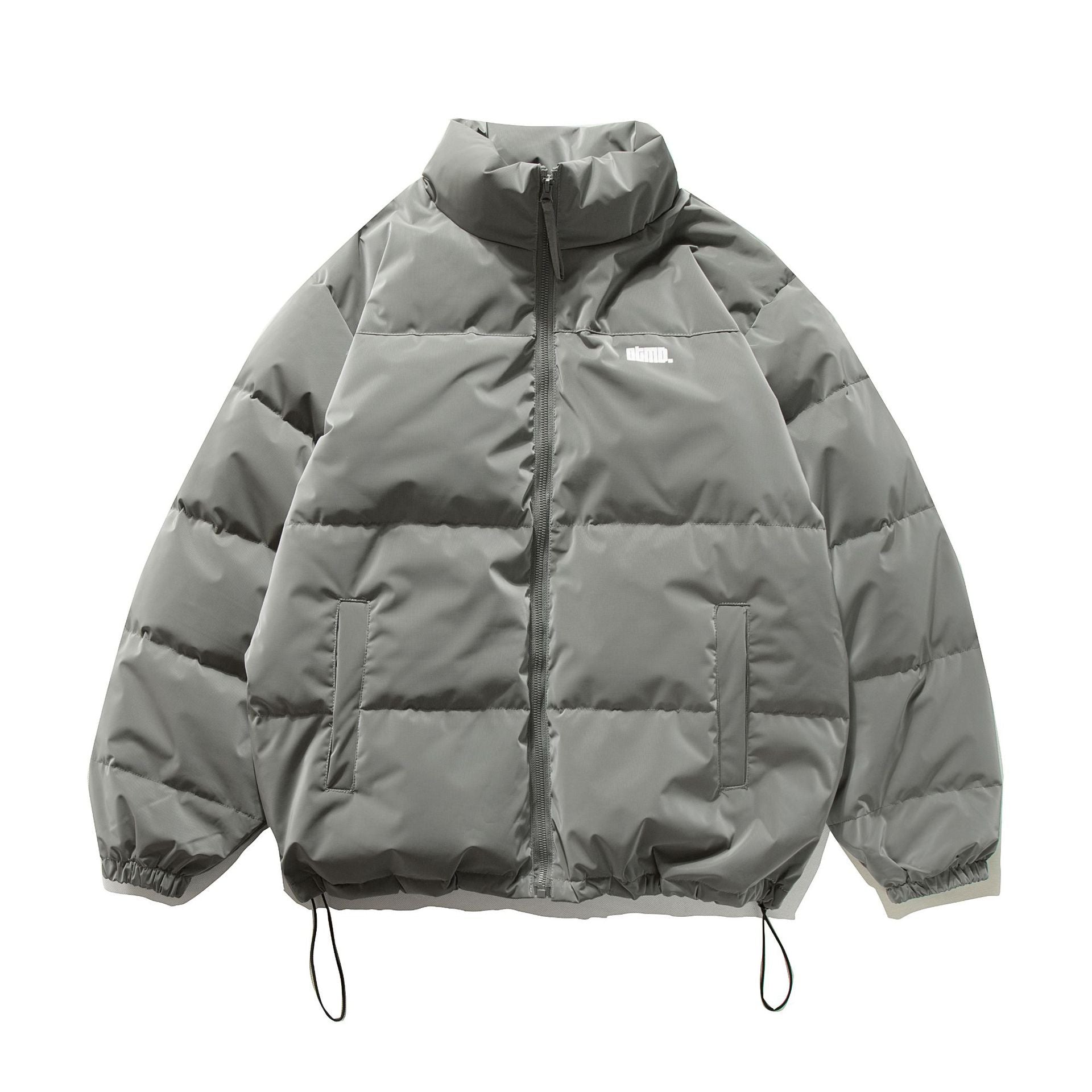Unisex Short Oversized Quilted Puffer with High Stand-Up Collar and Drawstring Chichicherry