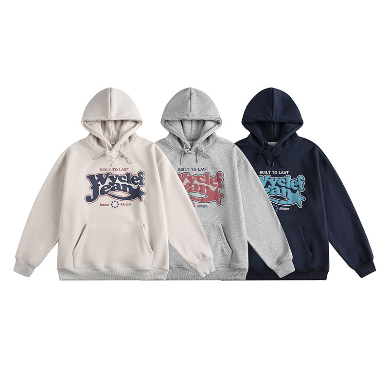Unisex Oversize Hoodie with Vintage Logo Print and Kangaroo Pocket Chichicherry