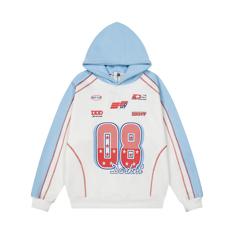 Women's Sportives Retro Sweatshirt with Graphic Print, Raglan Sleeves and Loose Fit Chichicherry