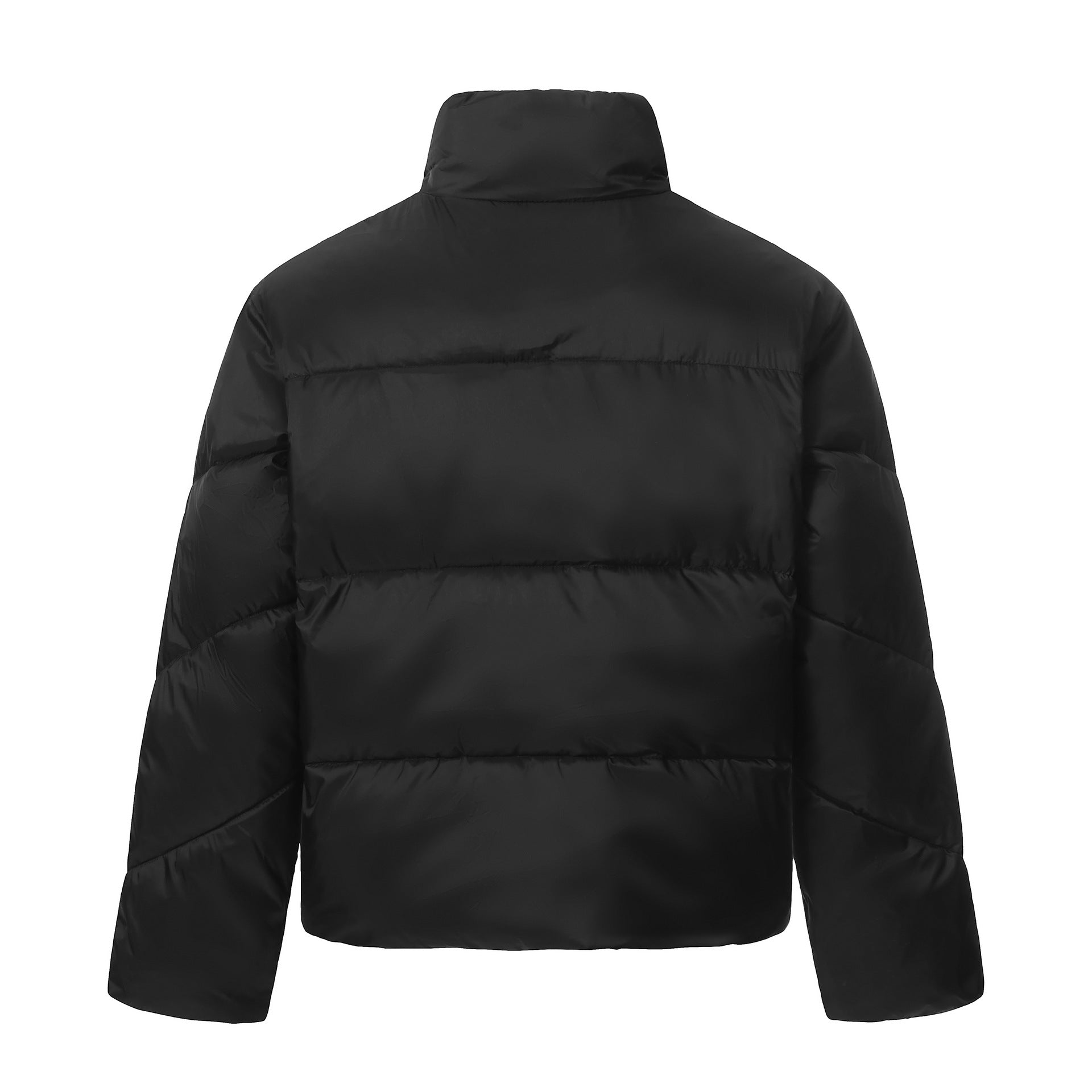 Unisex Short Quilted Insulation Jacket with Warm Funnel Collar Chichicherry