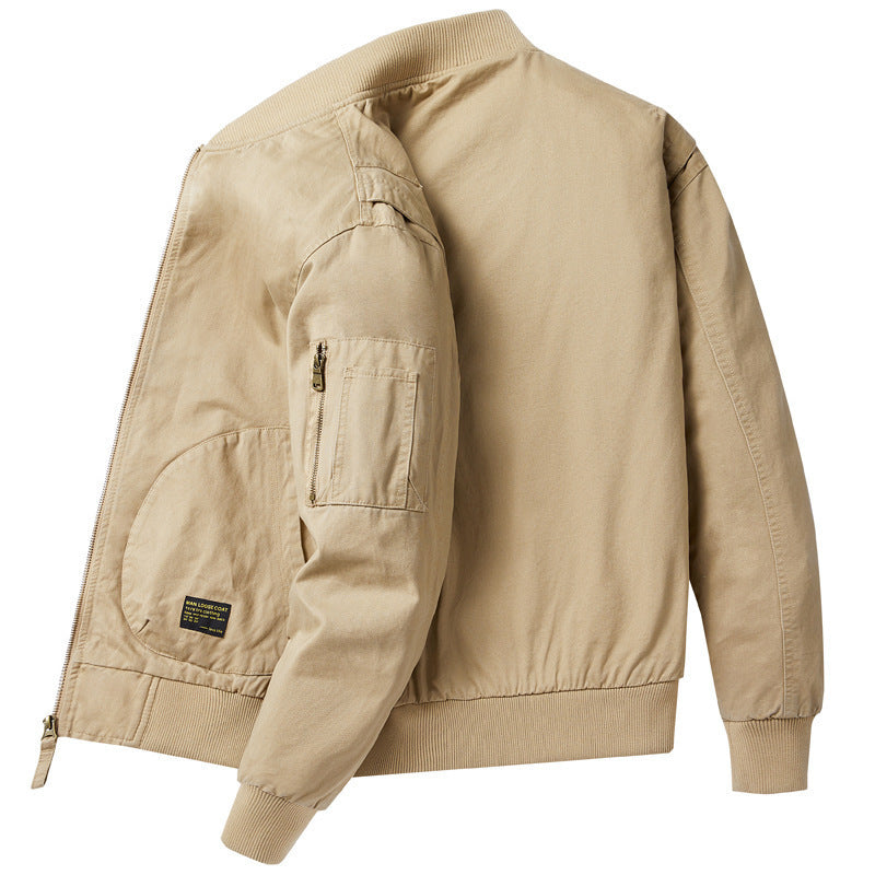 Men's lightweight canvas bomber in utility field style with arm pocket and ribbed cuffs Chichicherry