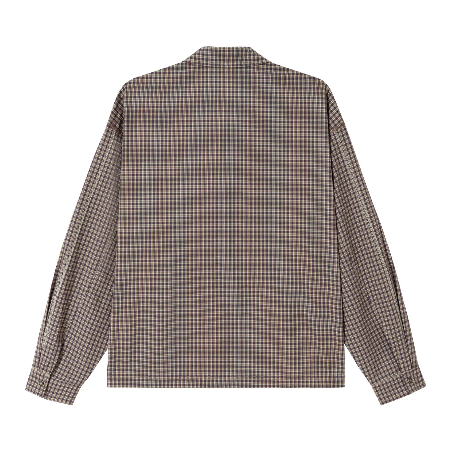 Men's long sleeve polo shirt with checked sleeves and contrast panel Chichicherry