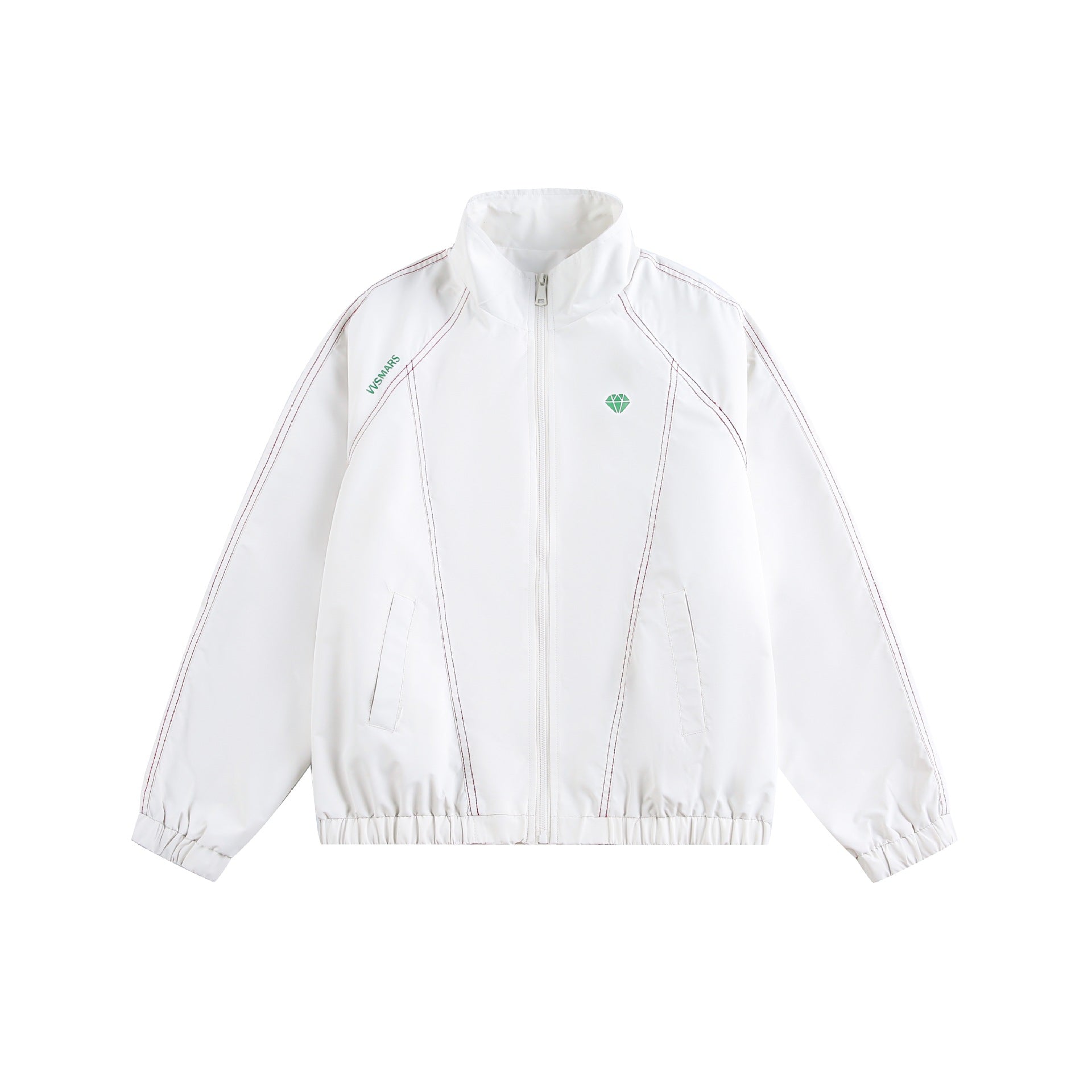 Unisex Sporty lightweight training jacket with standing collar, contrast stitching and elastic hem Chichicherry
